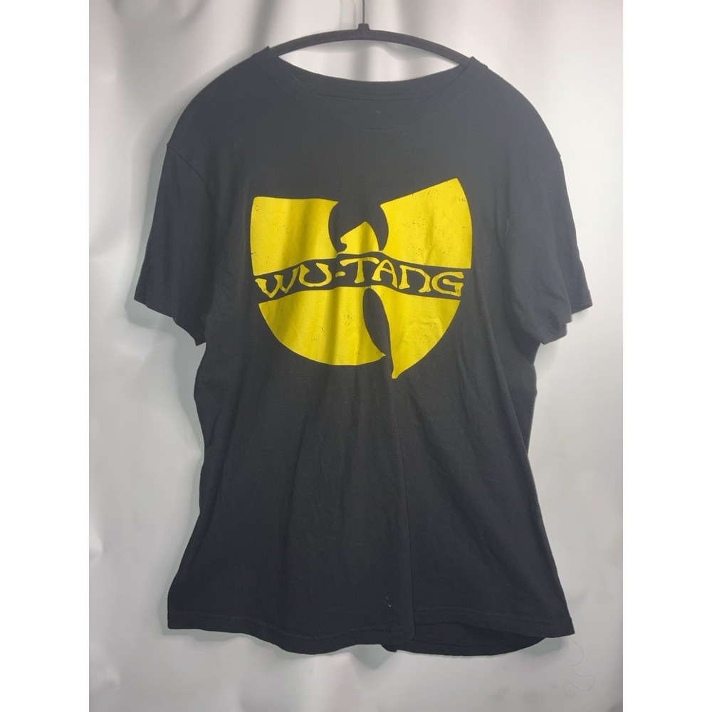 Wu-Tang Clan T-Shirt Size Large Black Yellow Logo Graphic Promo Rap Hip Hop Tee